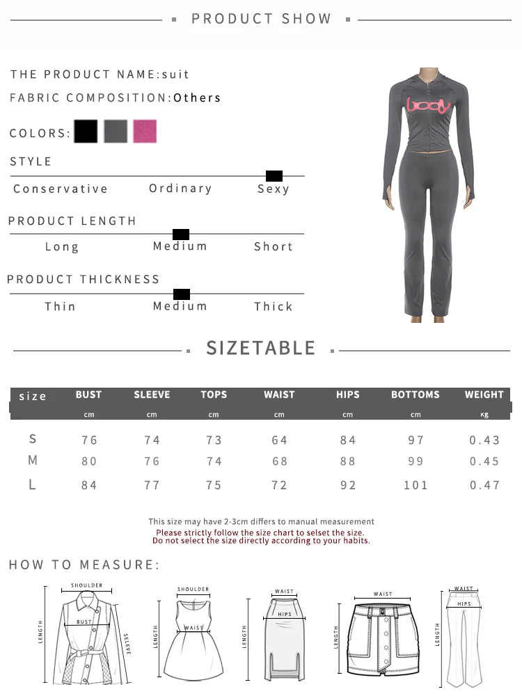 Weird Puss Letter Print 2 Piece Set Women Tracksuit Hooded Jacket+Leggings Matching Stretch Streetwear Casual Sporty Outfits.