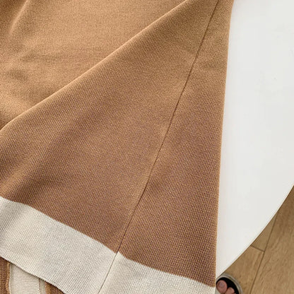 Fashion Knitted 2 Pieces Sets Women V-Neck Single Breasted Cardigan+High Waist Wide Leg Long Pants 2024 New Solid Sweater Suits.