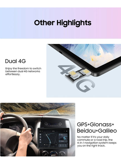 Blackview Android 14 Tab 16 Pro 11 Inch Touch Tablet 2K Screen 24GB +256GB 4G LTE+5G WiFi Gaming Tablets with Protective Shell