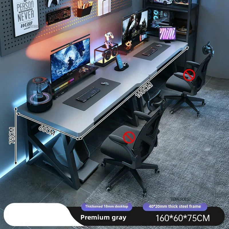 Moderne Doppel-Computertische für Zuhause, Desktop, E-Sport, Gaming-Tisch, Schlafzimmer, einfacher Schreibtisch, Studenten-Studientische, Büromöbel