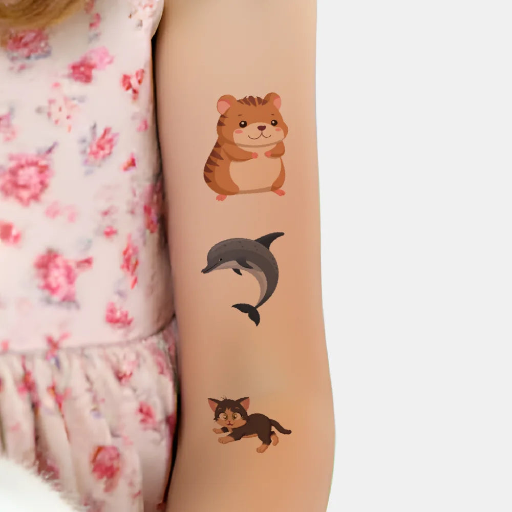 54 stücke Temporäre Tattoo Drachen Cartoon Panda Pfau Wasserdicht langlebige Körper Aufkleber Chamäleon Für Arme Wangen Mädchen.