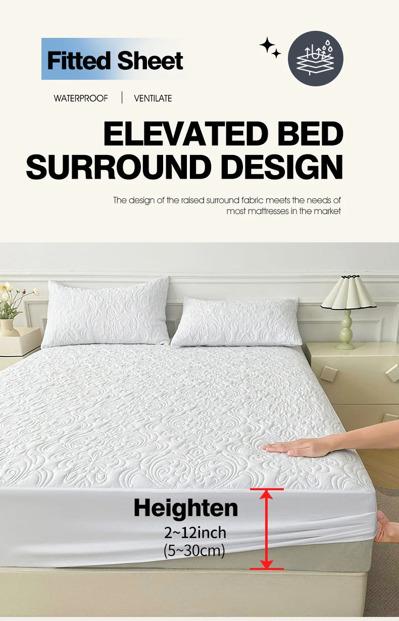 Waterproof Mattress Protector Queen King Quilted Thick Mattress Cover Anti-bacterial Fitted Sheet Bed Pad Cover 1pc