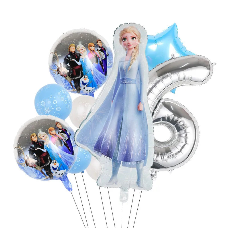 Disney gefroren Geburtstag Dekorationen Mädchen Papier Geschirr Teller Servietten Tassen Schnee königin Geburtstag Deko Hintergrund Luftballons Lieferungen.