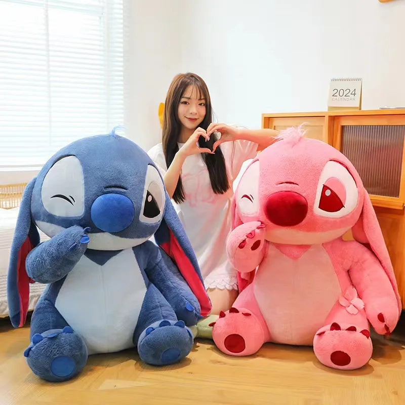 30-90CM New Disney Lilo & Stitch Sakura Doll Cartoon Angel Plush Toy Cute Anime Soft Stuffed Kawaii Children's Birthday Gift.