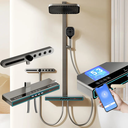 Bluetooth Music Digital Bathroom Shower System Ambient Lighting thermostatic Digital Bathroom Shower Set Faucets Accessories