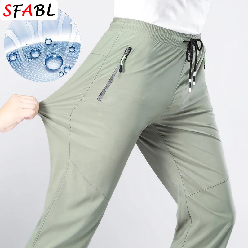 5XL High Stretch Outdoor Sport Hiking Pants Men Zipper Pockets Trousers Men Summer Thin Quick Dry Men's Pants Trekking Fishing.