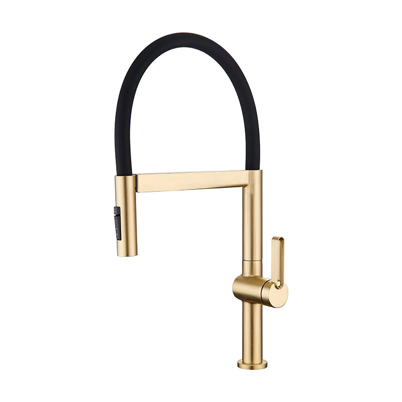 VGX Brushed Kitchen Faucet Sink Faucets Rubber Pull Down Stream Sprayer Taps Rotatable Kitchen Mixer Water Tap Hot Cold Crane