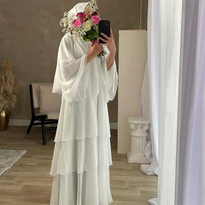 Summer Modest Kaftan Hijab Dresses For Women Kids Open Chiffon Khimar Kimono Abaya Dubai Luxury Muslim Sets Islam Kebaya Damen.
