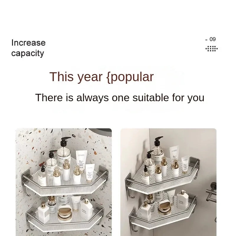 2PCS Badezimmer Acryl Regale Küche Lagerung Organizer Shampoo Regal Dusche Regal Bad Zubehör Kein Bohrer Lagerung Regal