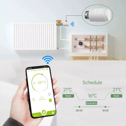 Tuya Smart ZigBee Radiator Actuator TRV Programmable Thermostatic Radiator Valve App Remote Temperature Controller Support Alexa.