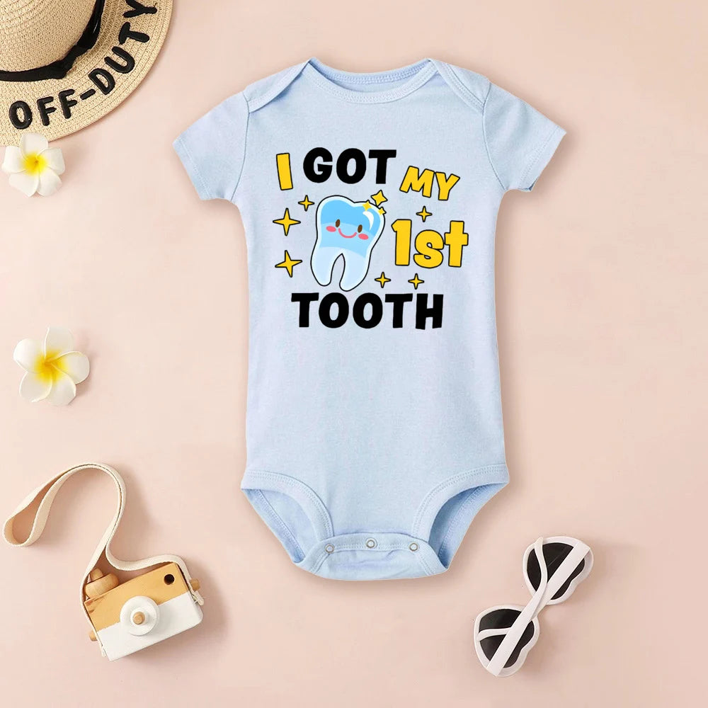 Ich habe meinen ersten Zahn Strampler, Baby-Body, Kleinkind-Outfit, Babyparty-Geschenk ﻿ Kinderschwangerschaftsgeschenk für Mama.