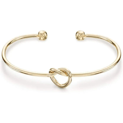 K Gold Plated Silver Plated Forever Love Knot Infinity Bangle Bracelets for Women | Adjustable Gold Bangle Bracelet for Women.