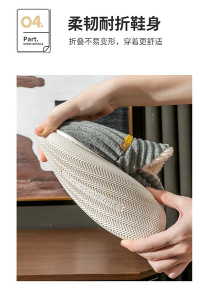 Litfun Warm Plush Fur Slippers For Women Men Winter Indoor Fluffy Warm Fuzzy House Slippers Outdoor Fuzzy Soft Furry Slippers.