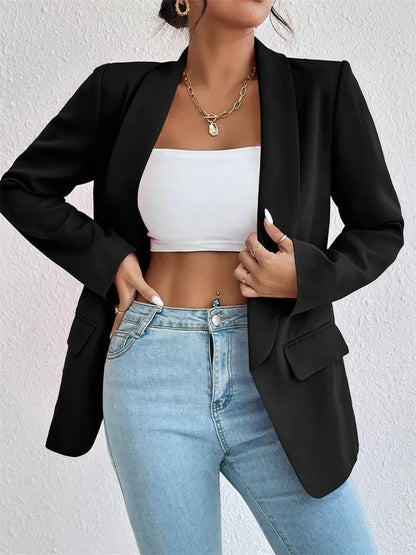 Koreanische Beliebte Rosa Neue Oberbekleidung Frauen 2024 Mode Weiblichen Frühling Jacke Casual Langarm Schwarz Blazer Mäntel