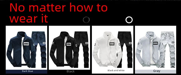 Casual Sports Suit Men's Spring Autumn Korean Style Trendy Running Clothes Sweatshirt Jacket Combinations Men's Wear Clothing.