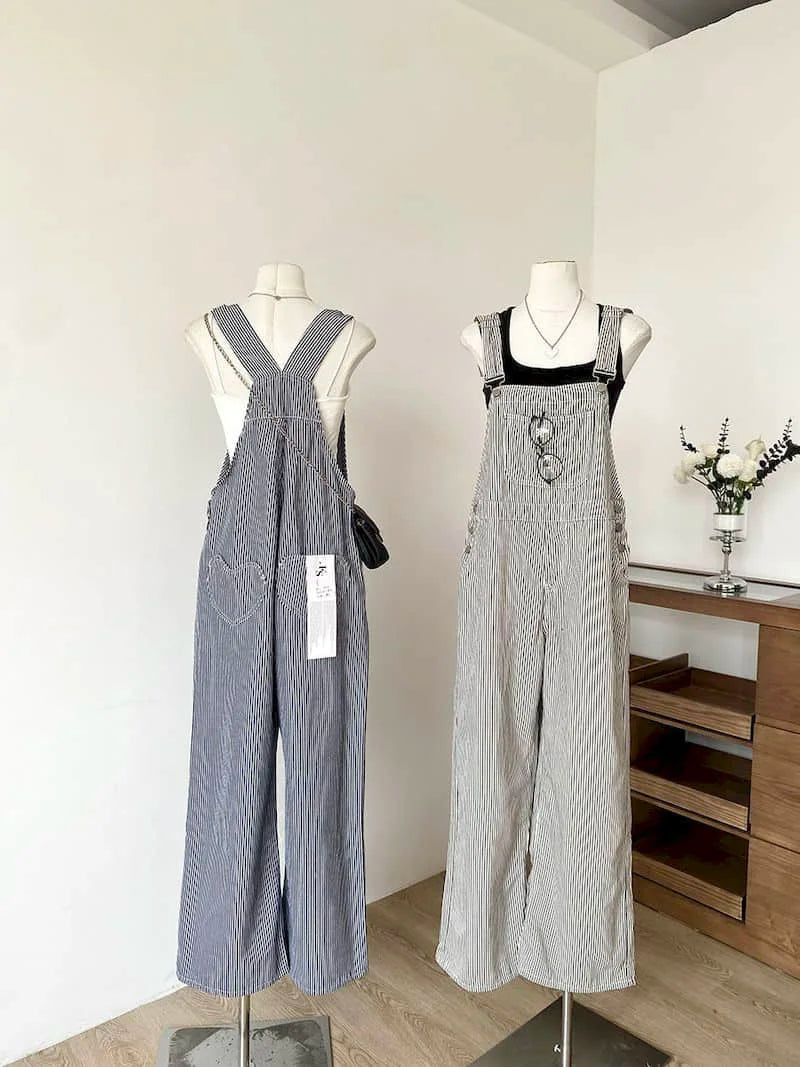 Jumpsuits Loose Casual Straight Pants American Style Jeans Vintage Artistic Rompers One Piece Outfits Autumn Women Clothing.