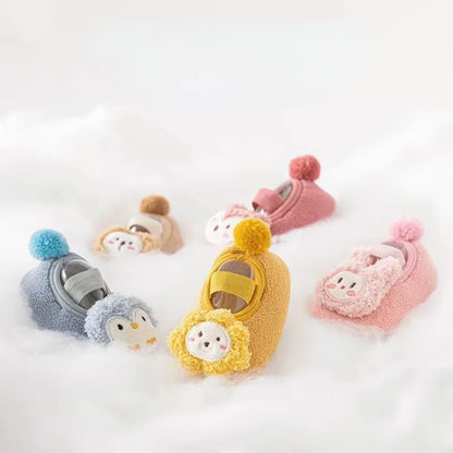 Lovely Infant Slippers Toddler Kids Boy Girl Knit Crib Shoes Warm Cute Cartoon Anti-slip Prewalker Newborn Slippers Baby Shoes