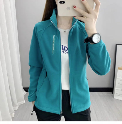 Plus Größe Herbst Winter Polar Fleece Warme Mantel Frauen Sweatshirt Outdoor Sport Casual Zipper Strickjacke Jacke Top Schlank Jugendliche