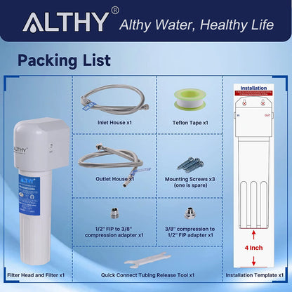 ALTHY Under Sink Drinking Water Filter Purifier -NSF/ANSI Certified Direct Connect Under Counter Drink Water Filtration System.