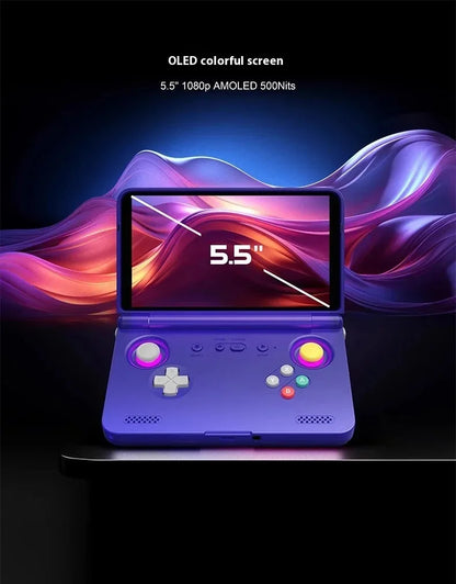 Retroid Pocket Flip2 Retro Handheld Game Console 5.5 Inch Touch AMOLED Screen 1080P SD865 Android 13 Wifi6 Portable Video Player.