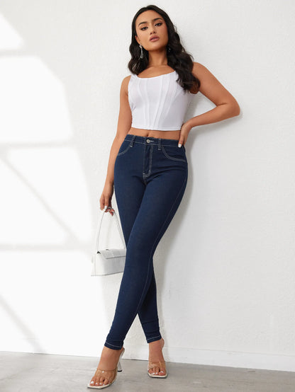 Jeans Pencil Pants Women Denims High Waist Stretch Skinny Distressed Washed 2025 Streetwear Vintage Basis Ankle Length Trousers.