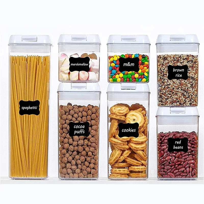 Air-Tight Food Storage Container for Cereals Easy Lock Sealed Jar Plastic Transparent Milk Powder Grains Candy Kitchen Organizer.