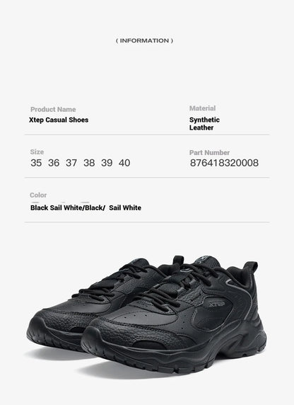 Xtep Women's Casual Shoes 2024 Winter Trendy Retro Durability Comfortable Sneakers Stability Sports Shoes 876418320008