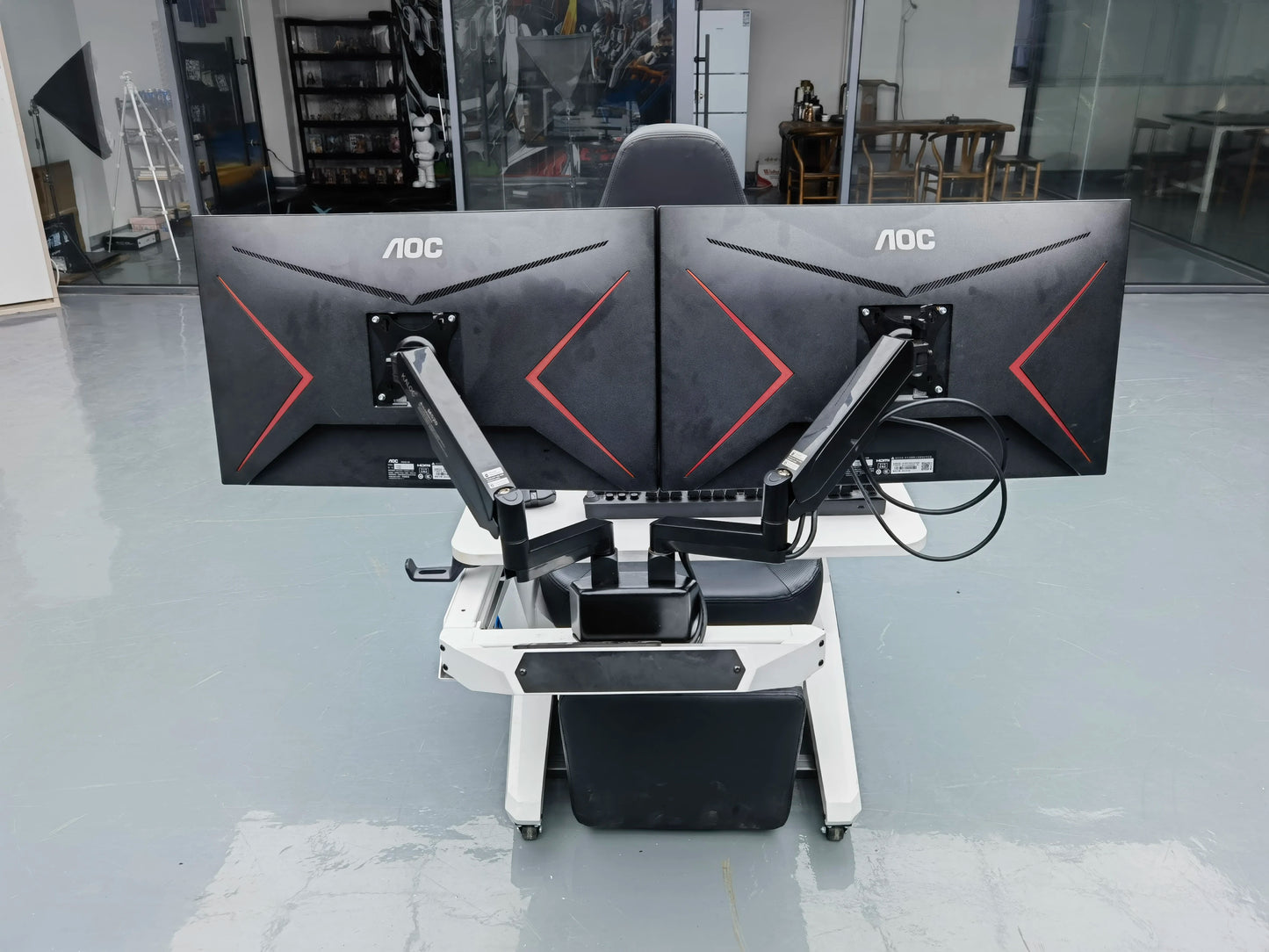 EASE POD PRO Günstiger, bequemer Computer-Cockpit-Zero-Gravity-Stuhl, ergonomischer Stuhl, Arbeitsplatz für 1–2 Monitore