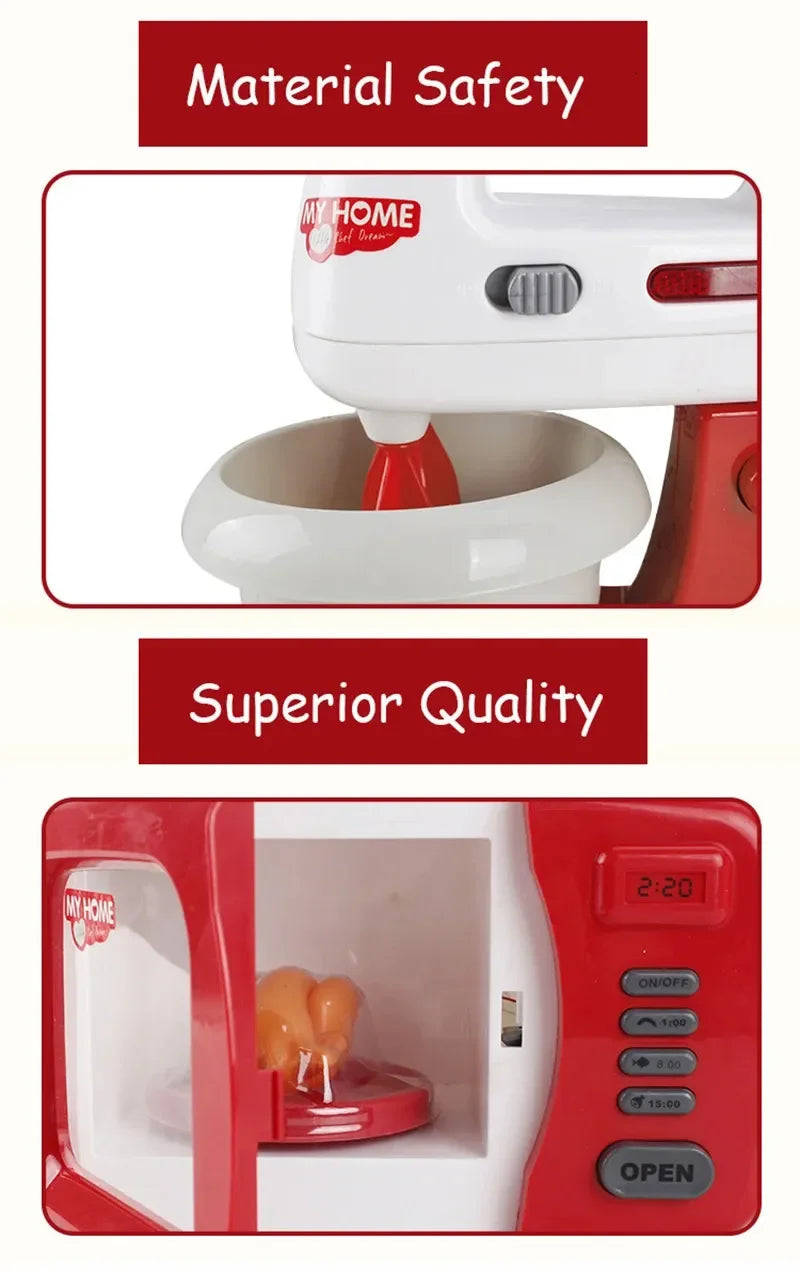 Kitchen Appliances Toys Toy Kitchen Set for Kids Play Kitchen Doll House Accessories Blender Coffee Maker Machine Mixer Toaster.