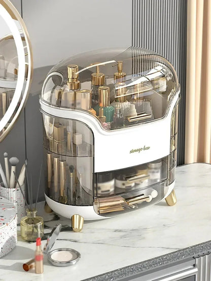 Desktop Makeup Organizer Transparent Jewelry Cosmetic Storage Box Dustproof Large Capacity Makeup Container Jewelry Lipstick Box.