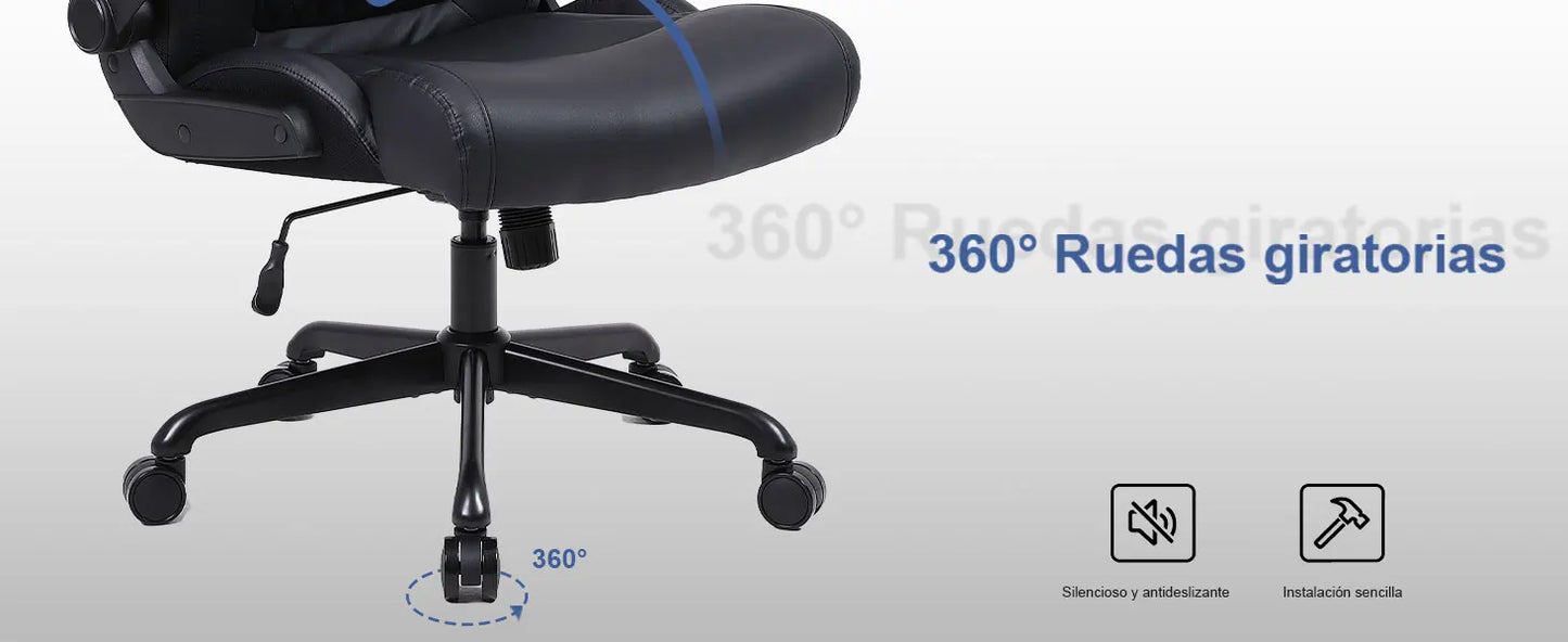 Ralex-Stuhl Ergonomischer Bürostuhl mit 200 kg Tragkraft, PU-Leder-Schreibtischstuhl mit Lordosenstütze und hochklappbaren Armlehnen,