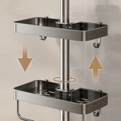 Bad Dusche Lagerung Dusche Gel Shampoo Rack Dusche Stange Abnehmbare Tablett Aluminium legierung Seife Halter Dusche Regal