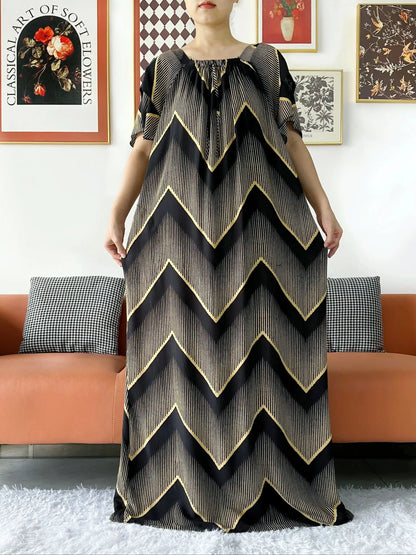 2024 New Muslim Dubai Abaay Women Cotton Dress With Big Scarf For Women Maxi Summer Short Sleeve Loose African Abaya Clothing.