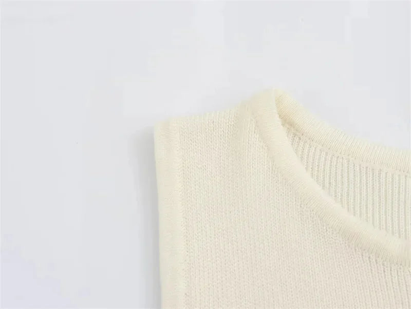 Tossy Strick-Maxikleid mit gerippter Strickjacke, weiblich, hohe Taille, schlanke Tasche, ärmellos, elegantes Partykleid, Damen-Strickwaren, langes Kleid.