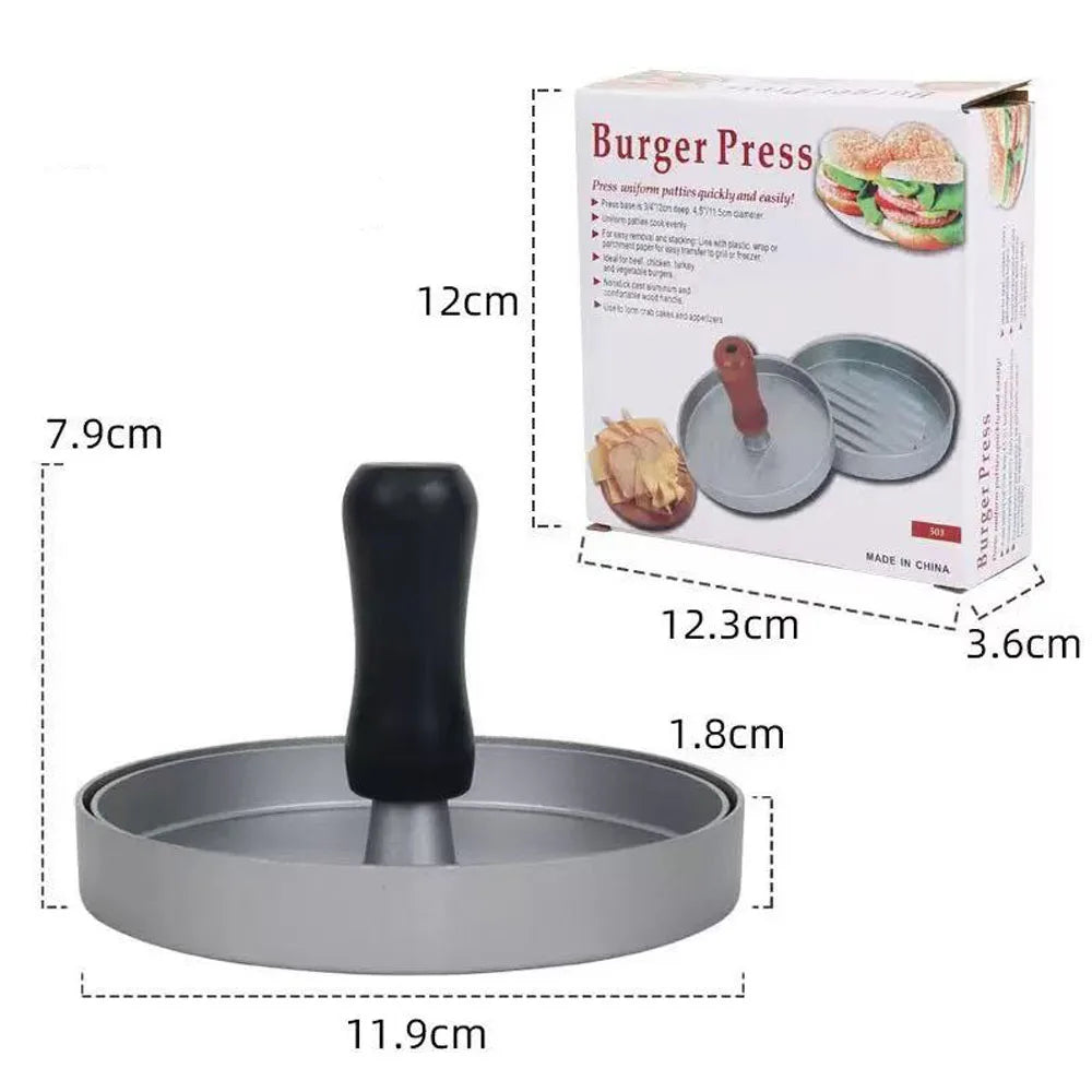 Burger Press Hamburger Meat Tool Patty Maker Aluminum Burger Maker for Kitchen BBQ Grill.