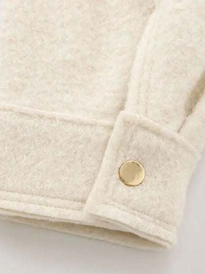 TRZA-Kurzjacke mit Taschen für Damen, Langarmmantel, Reißverschluss vorne, Damenoberbekleidung, schicke Oberteile, Mode