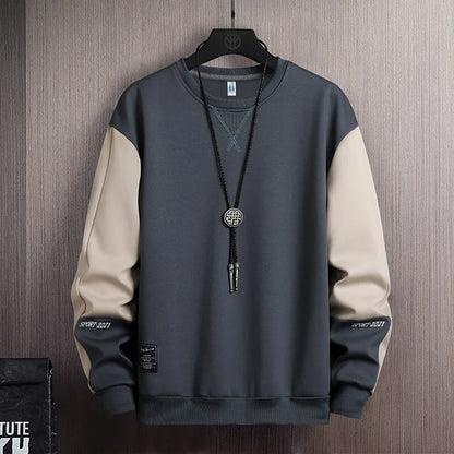 2025 Men Casual Sweatshirt Hoodie Men Harajuku Streetwear Pullover Male Patchwork Loose O-Neck Fashion Hip Hop Hoodies.