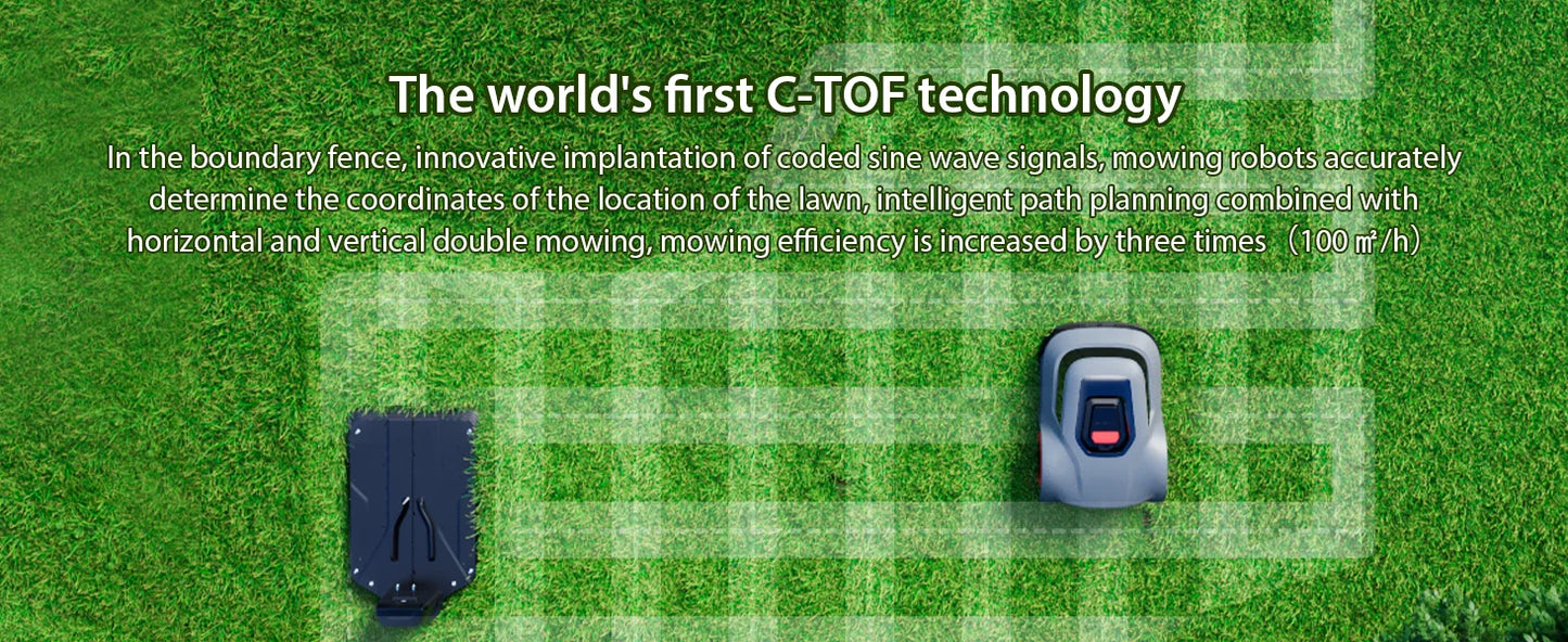 【Code:DEBS55】C-TOF Roboter-Rasenmäher Redkey MGC800 Rasenmäher-Roboter, Kabelbrucherkennung, Kletterkapazität, 45 % App-Steuerung, Mähroboter