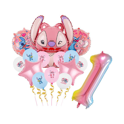 Disney Stitch Geburtstagsparty-Luftballons, Lilo & Stitch-Ballon-Sets, Babyparty für Kinder, Geburtstagsparty-Dekorationen, Zubehör, Geschenke