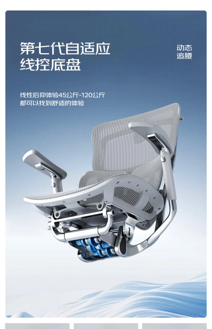 Ergonomischer Computerstuhl Designer Bequeme nordische Fußstütze Moderner trendiger Bürostuhl Entspannendes Lesen Muebles-Möbel