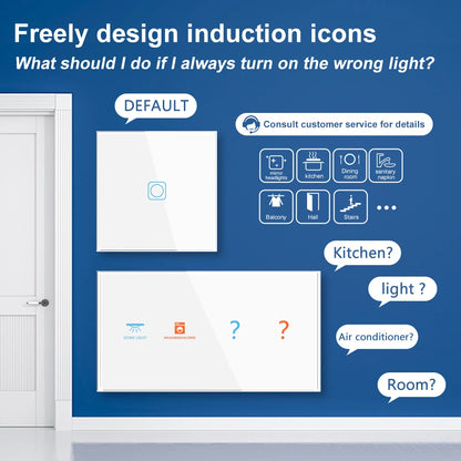 SRAN Smart Switch mit Wandsteckdose 16A EU, Tuya Smart Life Home Touch Sensor WiFi Lichtschalter Weiß.