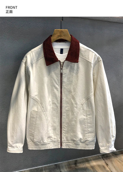 Men Spring Autumn Washed Cotton Loose Casual American Retro Cargo Jacket Man Streetwear Cityboy Coat Outerwear Varsity Jacket