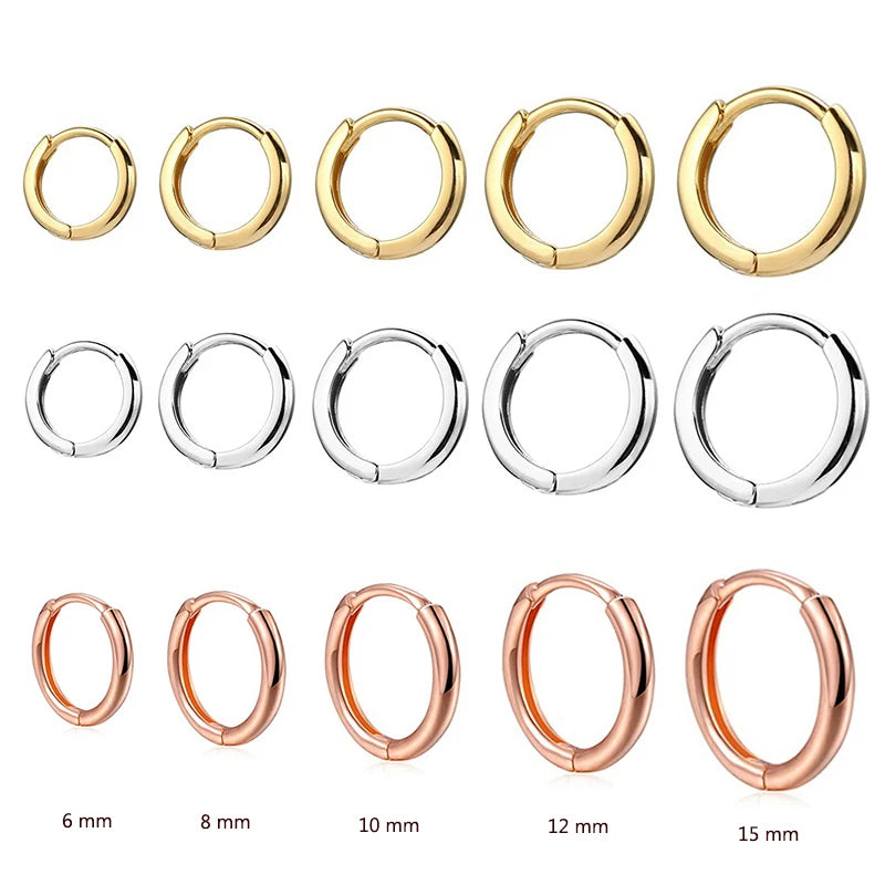 2022 New Simple Stainless Steel Small Hoop Earrings for Women Men Cartilage Ear Piercing Jewelry Pendientes Hombre Mujer.