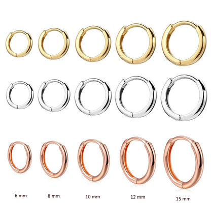 2022 New Simple Stainless Steel Small Hoop Earrings for Women Men Cartilage Ear Piercing Jewelry Pendientes Hombre Mujer.