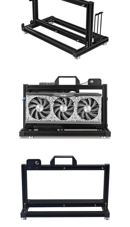 METALFISH ITX A4 Aluminum Open Frame Case, Vertical GPU, 240mm Cooler, Mini-ITX Compatible, DIY Gaming PC.