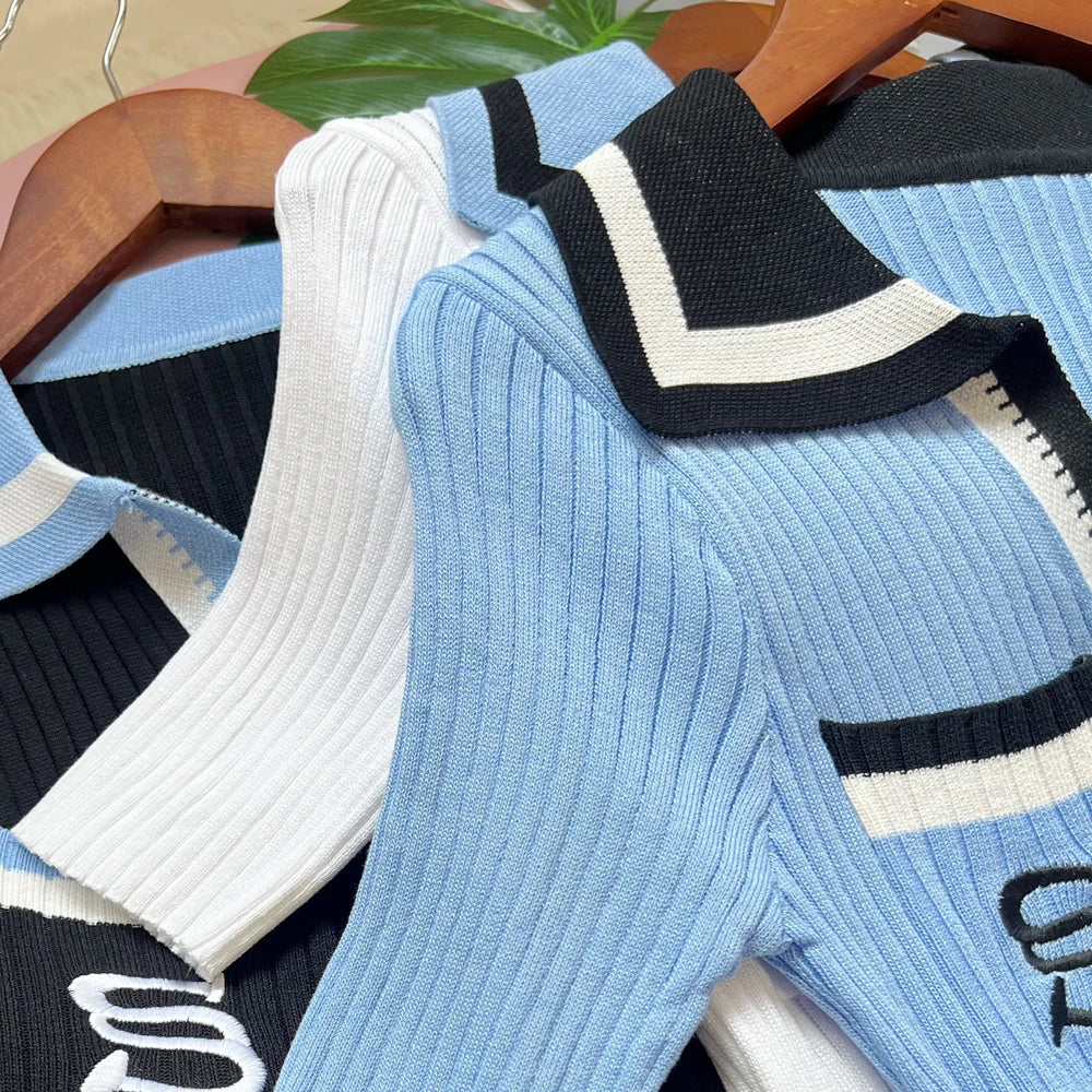 YuooMuoo 2023 Neue Sommer Frauen Gestrickte Lange Kleid Elegante Stickerei Dünne Elastische Bodycon Pullover Kleid Büro Dame Vestidos.