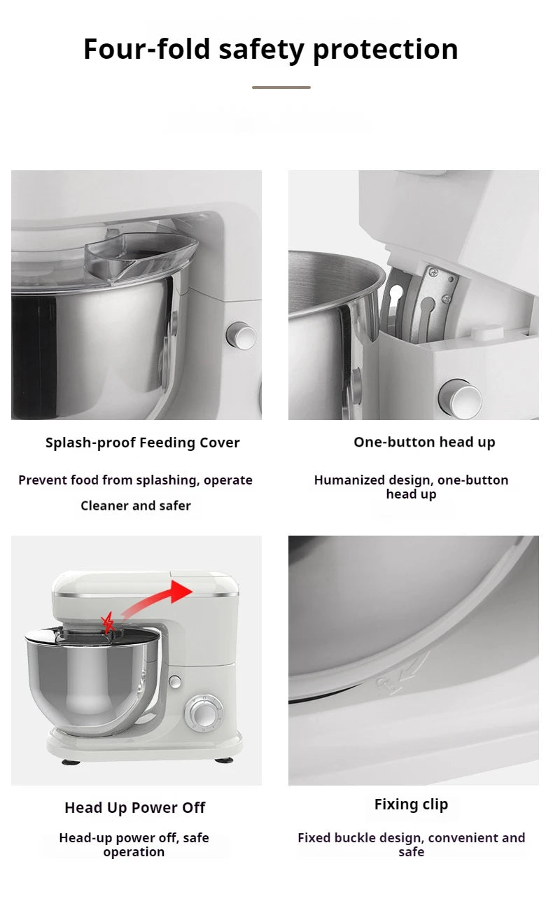 10L Chef machine and noodle machine, stainless steel bowl, high-power egg beater, noodle mixer, egg beater.