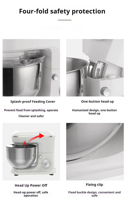 10L Chef machine and noodle machine, stainless steel bowl, high-power egg beater, noodle mixer, egg beater.