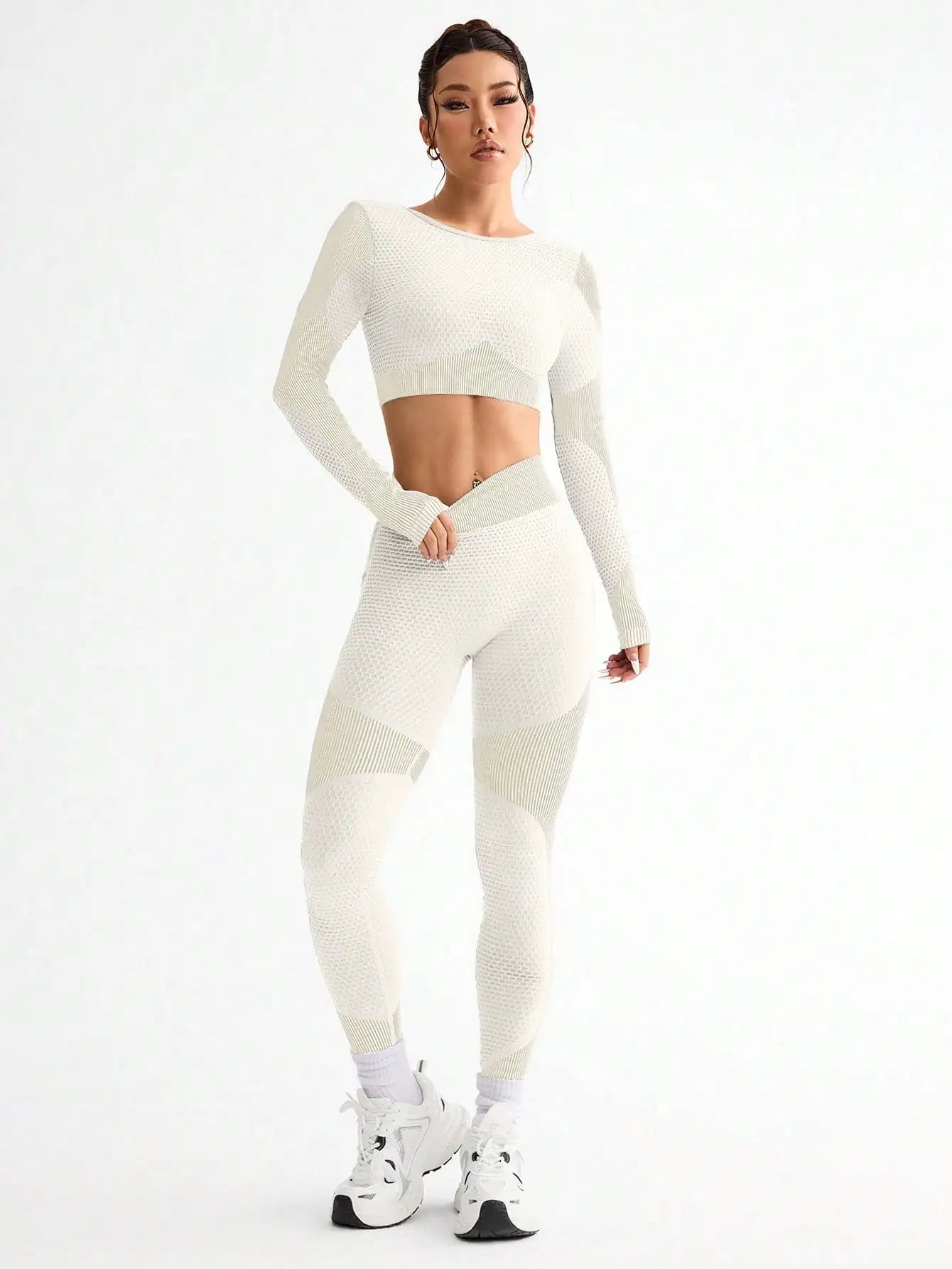 2pcs Hot-selling New Sports Tight Running Breathable Seamless Yoga Suit Women's Outdoor Fitness Suit Women's.