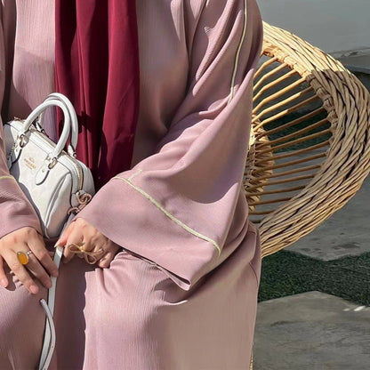 Ramadan Satin Abaya Damen Dubai Modest Dress Islam Muslim Kaftan black abayas For Women Kebaya Vestidos Robe Femme Musulmane.